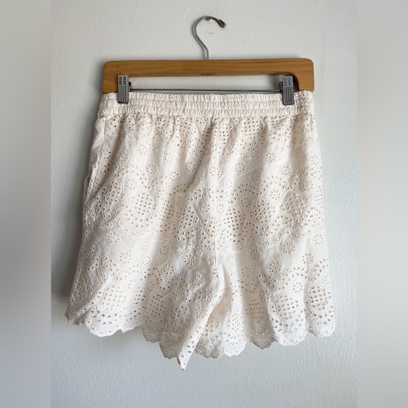 St. Roche Harper Shorts White Eyelet Embroidered Organic Cotton Artisan Boho S - Picture 6 of 11